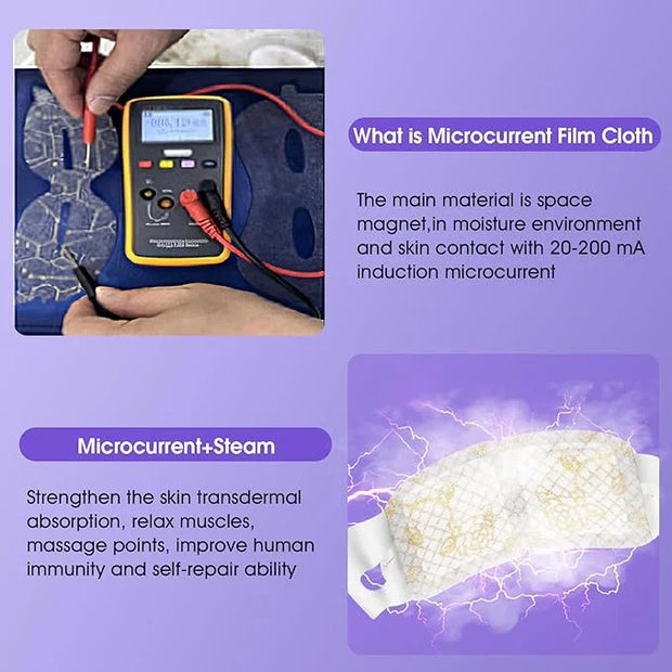 Microcurrent Steam Eye Mask, Self Heated Warm Compress For Fast Relief 7Pcs - Product Image