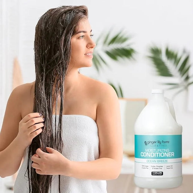 Ginger Lily Farms Club & Fitness Moisturizing Conditioner for Dry Hair, 100% Vegan & Cruelty-Free, Ocean Breeze Scent, 1 G...
