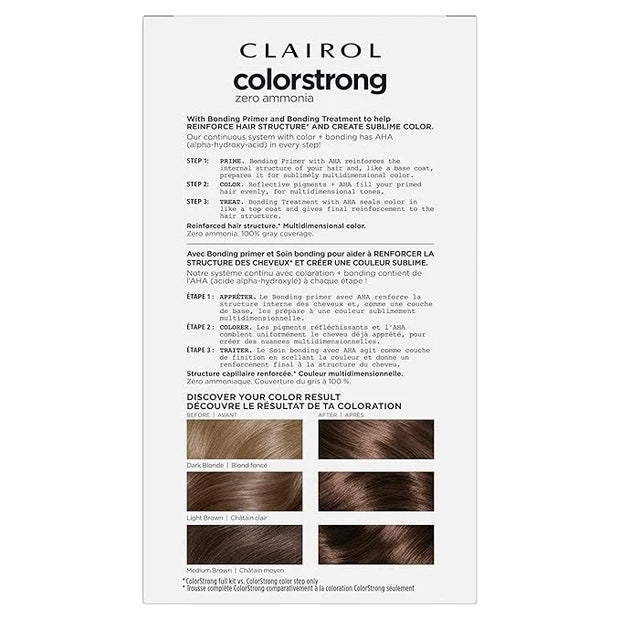 Clairol ColorStrong Permanent Zero Ammonia Hair Dye, 6.1 Light Ash Brown - Machu Picchu Hair Color, Pack of 1 - Product Image