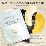 Under Eye Patches for Puffy Eyes,Dark Circles,Wrinkles & Eye Bags-Day & Night Eye Mask Gel Set with Collagen & 24K Gold,Id...
