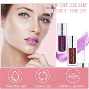 2 Colors Hydrating Plumping Lip Glow Oil,Moisturizing Lip Oil Gloss Transparent Glossy Lip Gloss Primer Lip Tint for Lip C...
