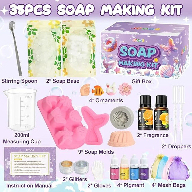Jcoos Lip Gloss Making Kit 73PCS Lip Gloss Keychain Make Your Own Lip Gloss Kit, DIY Lip Gloss Making kit, Soap Making Kit...