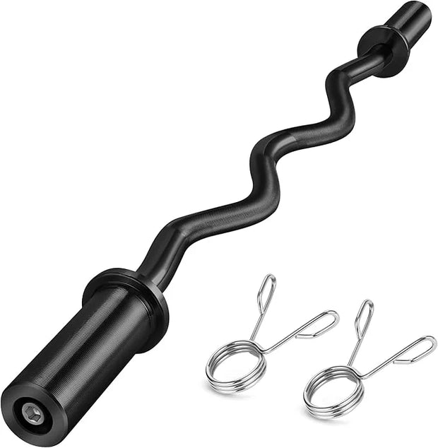 47" Olympic Barbell Curl Bar EZ Bar Strength 440-Pound Capacity - Product Image