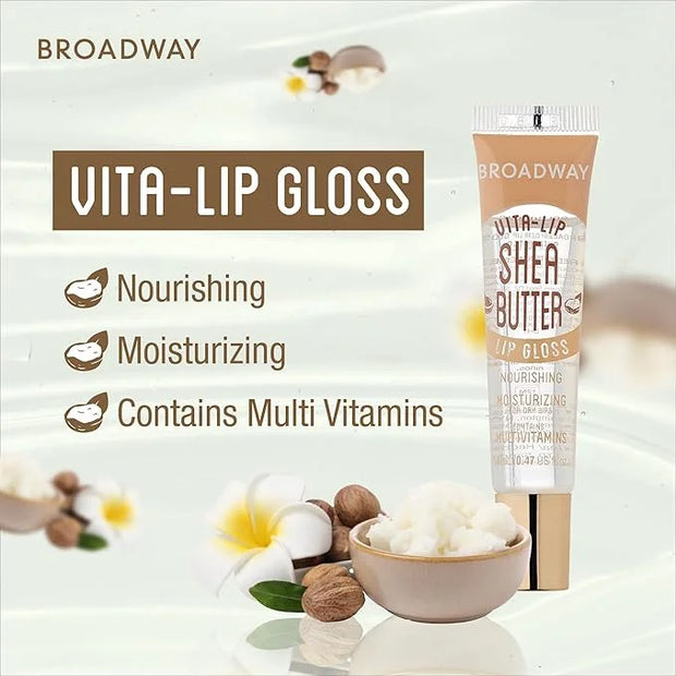 Ruby Kisses Broadway Vita-Lip Clear Lip Gloss (8 Pack), Ultra-Hydrating & Soothing Formula with Vitamins, High-Shine Non-S...