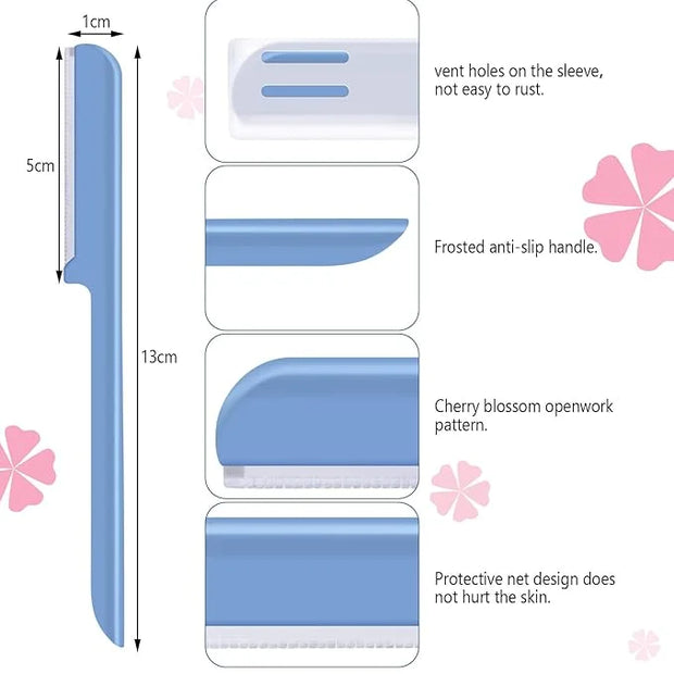 10 Pieces Eyebrow Razor for Women Facial Shaver Razor Brow Shaper Eyebrow Trimmer Dermaplaner Shaping Tool with Cover (Pin...