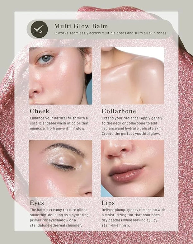 Multi Glow Balm, Cream Blush for Cheeks, Blush Balm Face Makeup, Radiant Finish, Hydrating, Creamy, Lightweight & Blendabl...
