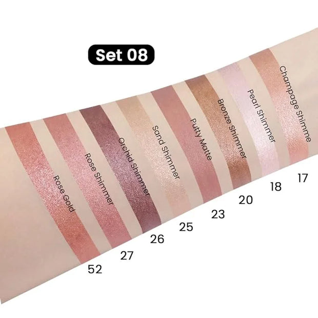 evpct 8Pcs Cream Eye Shadow Brightener Sticks Makeup Sets, Champagne Pearl Bronze Putty Sand Orchid Rose Gold Shimmer Matt...