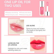 Plumping Lip Oil, Long Lasting Hydrating Gloss Tinted Balm Non-sticky Revitalizing, Tinting Care Oil for Dry (CHERRY) - Pr...