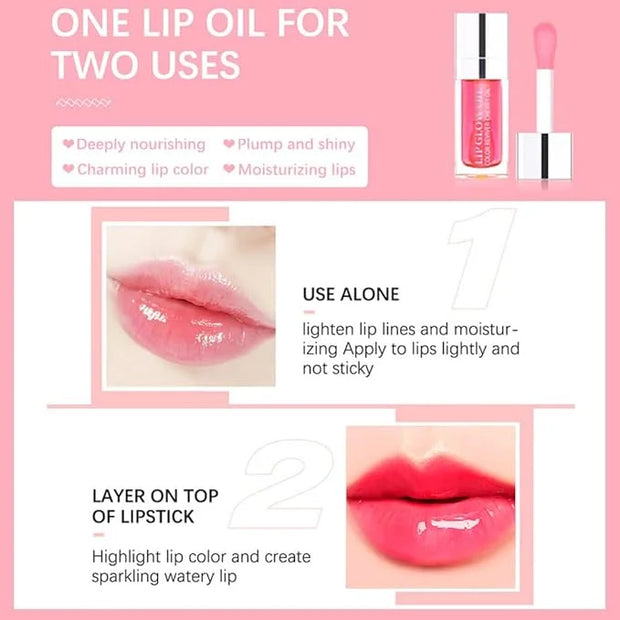 Plumping Lip Oil, Long Lasting Hydrating Gloss Tinted Balm Non-sticky Revitalizing, Tinting Care Oil for Dry (CHERRY) - Pr...