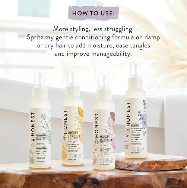 The Honest Company Conditioning Hair Detangler | Leave-in Conditioner + Fortifying Spray | Tear-free, Cruelty-Free, Hypoal...
