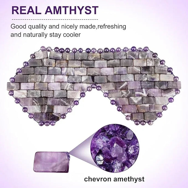 gemshan Jade Eye Mask, Amethyst Crystal Mask,Gemstone Eye Mask Anti Aging Therapy Hot or Cold Using (#2-Amethyst) - Produc...