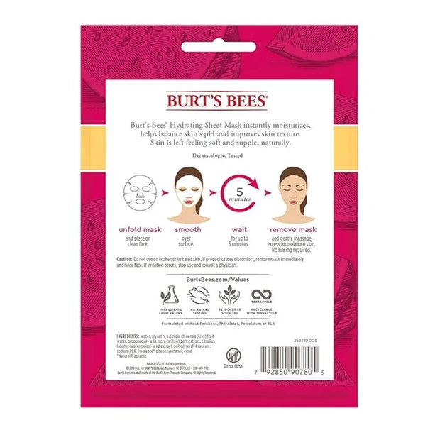 Burt's Bees Hydrating Sheet Mask With Watermelon 1 Pc (Pack of 2) - Product Image