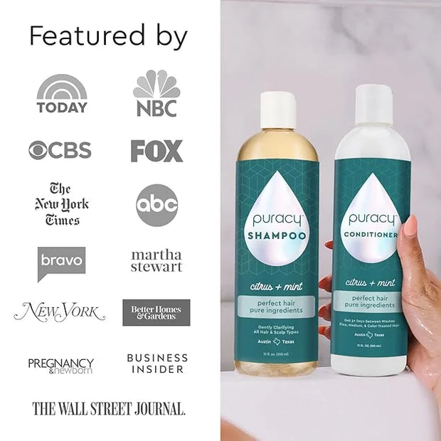 Puracy Conditioner for Fine, Medium, and Color-Treated Hair - Pure Ingredients for Cleaner, Silkier Hair Longer, 98.95% Na...