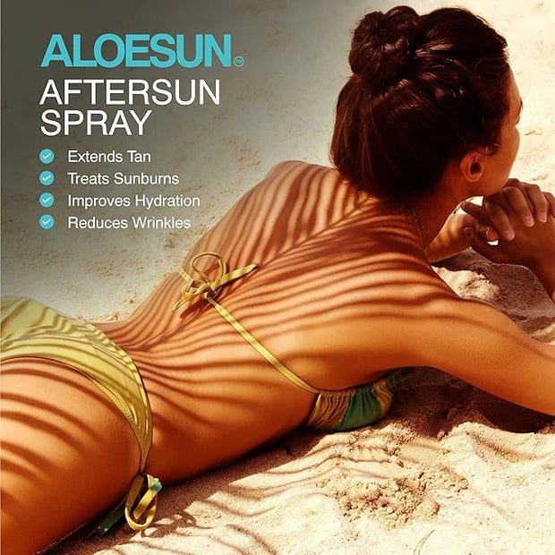After Sun Face and Body Spray | Organic Aloe Vera Gel with Pure Lavender Essential Oil | Sunburn Relief Natural Aftersun S...