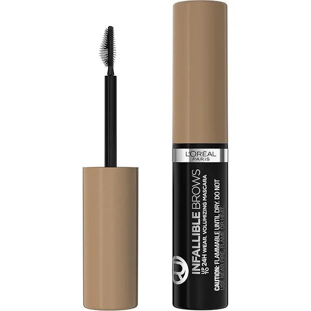 L'Oreal Paris Infallible Volumizing 24H Wear Brow Mascara, Long Lasting Eyebrow Makeup for 2X Fuller Eyebrows, 7.0 Blonde,...