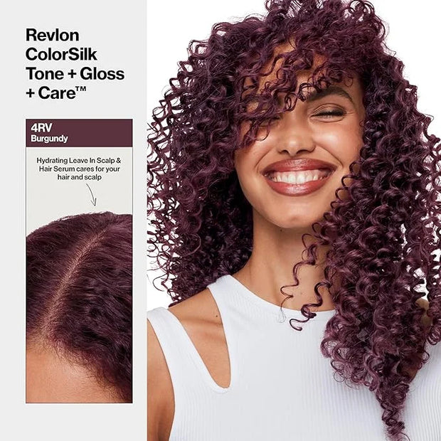 Revlon ColorSilk Tone + Gloss + Care Demi Permanent Hair Color, Dye Kit with Leave-In Scalp and Haircare Serum, 2x Shinier...