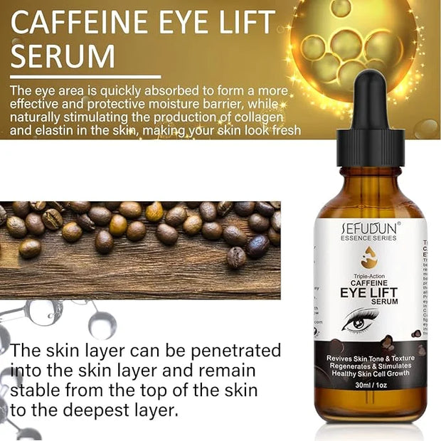 Caffeine Eye Serum + EGCG, Eye Serum for Dark Circles and Puffiness, Under Eye Serum Reduces Puffiness, Dark Circles, Unde...