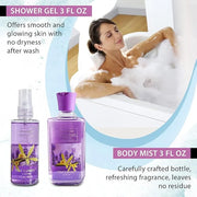 Lavender Vanilla Blush Bath & Body Kit, 3 Fl Oz, Ideal Skincare Gift Home Spa Set, Includes Body Lotion, Shower Gel, Body ...