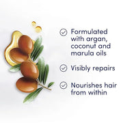 Dove Conditioner Argan Oil & Damage Repair 1 for Damaged Hair 92% Natural Origin, Paraben Free Conditioner 12 oz (Pack of ...