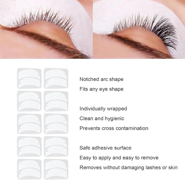 10 Pairs Reusable Silicone Under Eye Gel Pads for Eyelash Extensions, Flexible Notch Design Eyelash Extension Patches for ...