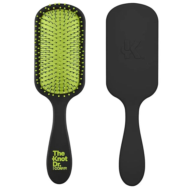 Conair The Knot Doctor for Premium Pro Detangling Brush for Wet or Dry Hair with Green Storage Case, Black - Product Image