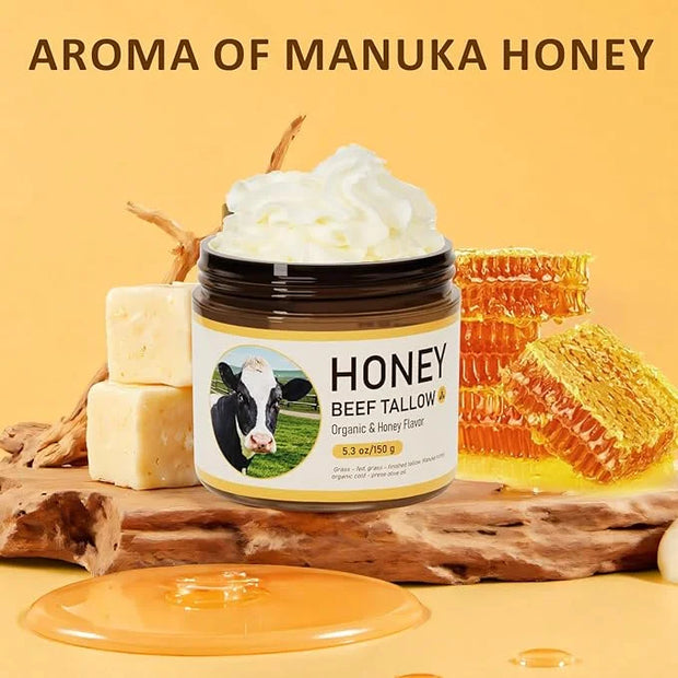 Beef Tallow, Beef Tallow for Skin, Tallow Face Moisturizer, Honey-Flavoured Whipped Tallow Face Cream Moisturizer Beef Tal...