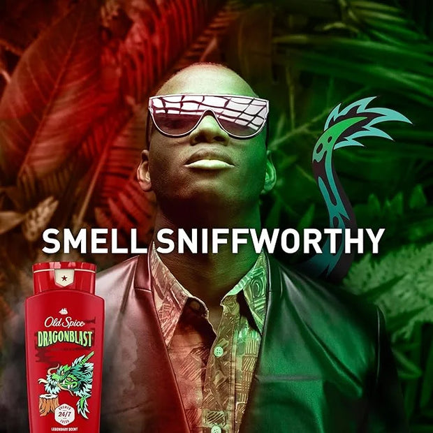 Old Spice Cleansing Body Wash for Men, 3X Defense, 24/7 Shower Fresh with Lasting Scent, 2-in-1 Body & Face Wash, Dragonbl...