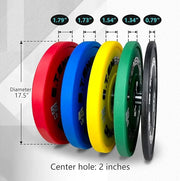 10LB/25LB/35LB/45LB/55LB Bumper Plates Odorless with 2" Opening Olympic - Product Image