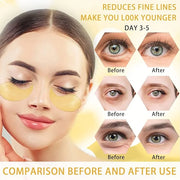 24K Gold Under Eye Patches Gel Eye Pad Hot Cold Eye Mask,Eye Masks Skincare for Removing Dark Circles and Puffiness,Reduce...