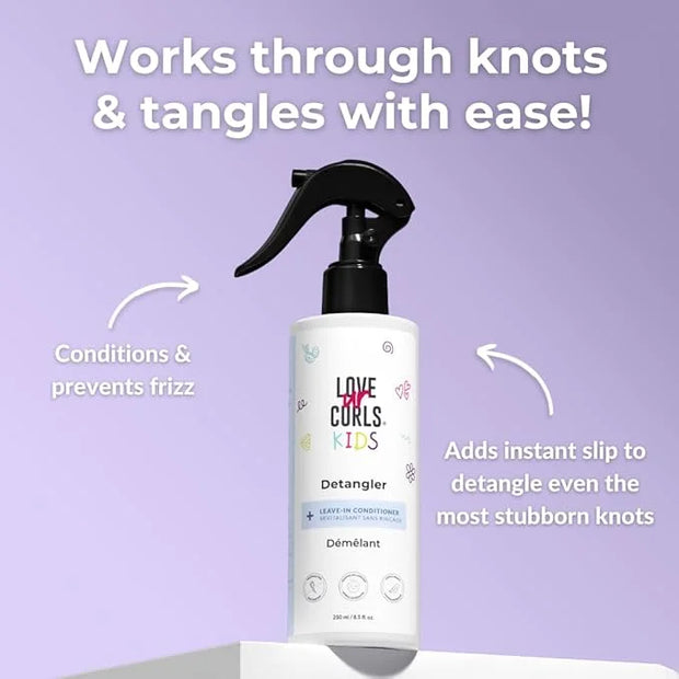 Love Ur Curls Kids Detangler Leave in Conditioner Spray, Pediatrician Approved, Moisturizing, Hydrates and Conditions, Veg...