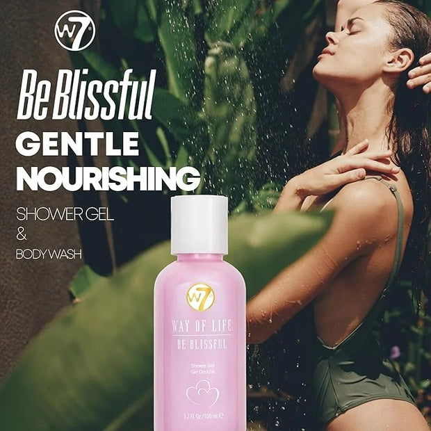 W7 VAY-CAY Be Blissful - Travel Size Skincare Set | Carry On Luggage Essentials: Shower Gel & Body Wash, Body Butter & Bod...