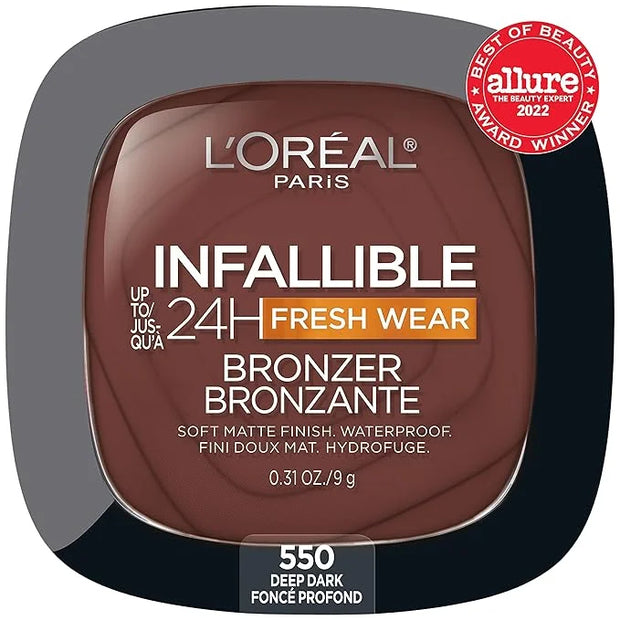 L'Oreal Paris Infallible Up to 24H Fresh Wear Soft Matte Longwear Bronzer. Waterproof, heatproof, Transfer, humidity and s...