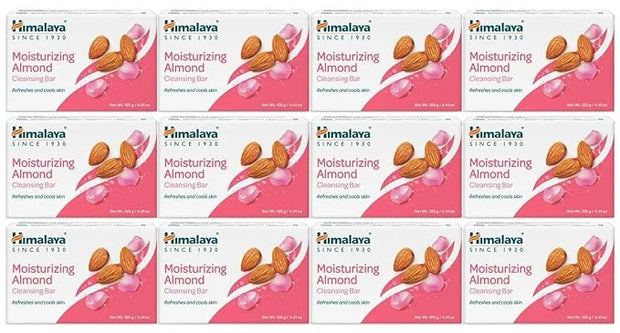 Himalaya Moisturizing Almond Cleansing Bar, Face and Body Soap for Soft Skin, 4.41 oz, 12 Pack - Product Image