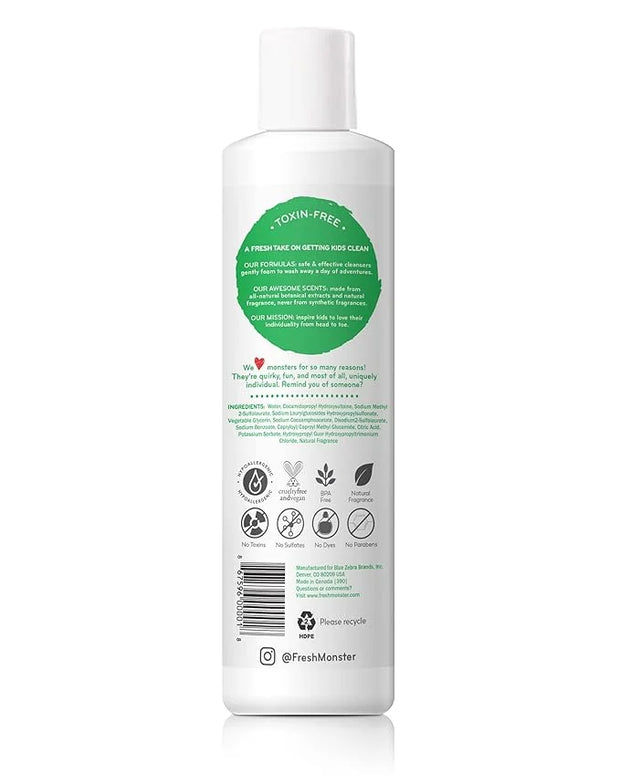 Fresh Monster 2-in-1 Kids Shampoo & Conditioner, Toxin-Free, Hypoallergenic, Tear-free Shampoo & Conditioner for Kids, Coc...