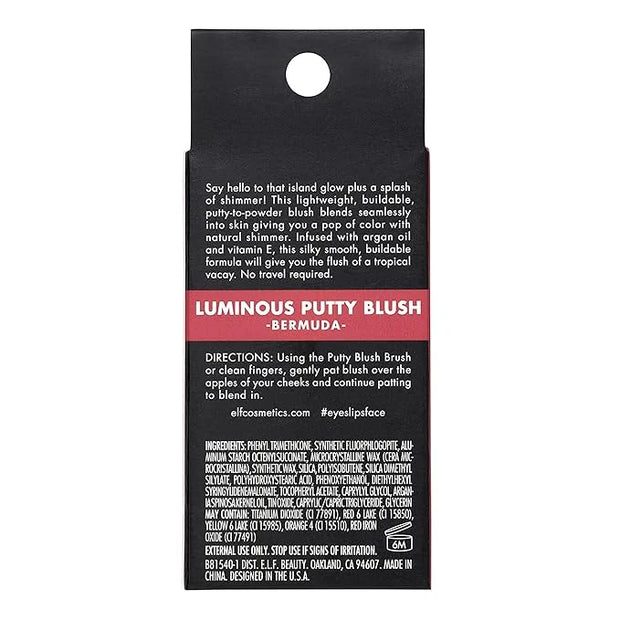 e.l.f. Luminous Putty Blush, Putty-to-Powder, Buildable Blush With A Subtle Shimmer Finish, Highly Pigmented & Creamy, Veg...