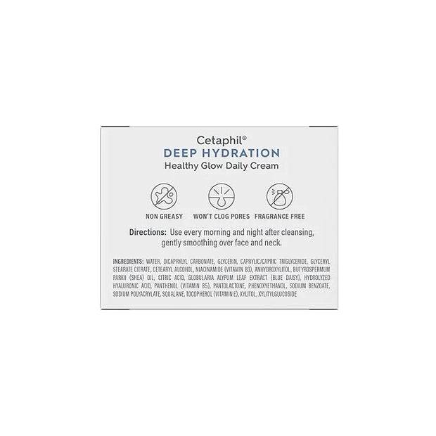 Cetaphil Deep Hydration Healthy Glow Daily Face Cream, 1.7 oz, 48 Hour Dry Skin Face Moisturizer for Sensitive Skin, With ...