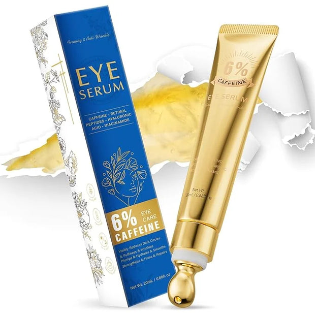 6% Caffeine Eye Cream for Dark Circles - Rapid Wrinkle Repair, Daily 1% Retinol & Hyaluronic Acid to Fight Fine Lines, Wri...