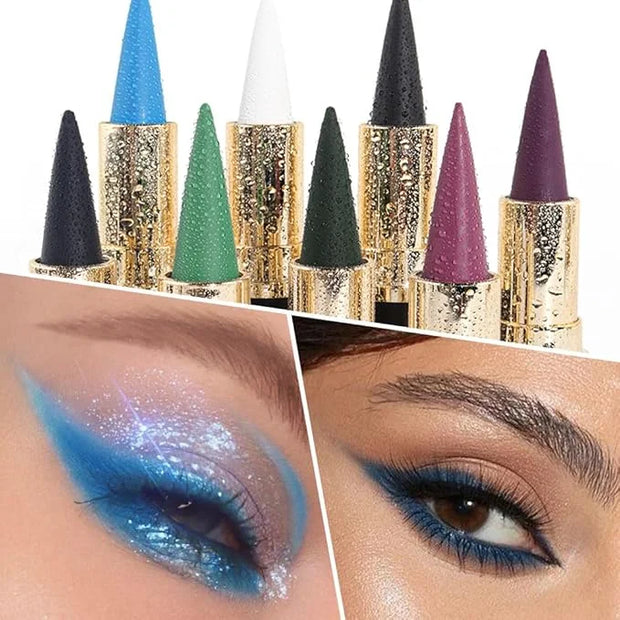 Kaely 2Pcs Light Dark Blue Gel Eyeliner Pencils Set,Waterproof Color Colored Eye Liner Crayon,Cat Eye Stencil Gothic Hallo...