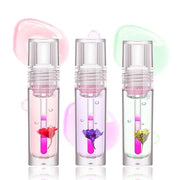 Plumping Lip Glow Oil,Hydrating Tinted Lip Oil Color Changing Lip Gloss Floral Moisturizing Lip Balm Lip Care For Dry Lip ...