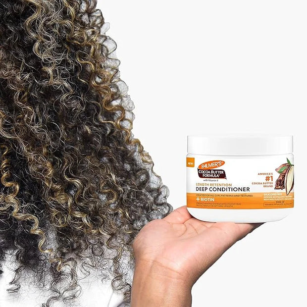 Palmer's Cocoa Butter & Biotin Length Retention Deep Conditioner, Strengthen, Nourish and Restore Elasticity and Shine, Su...