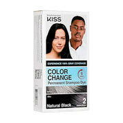 KISS Color Change Permanent Shampoo Dye, 100% Gray Coverage, Natural Plant & Herbal Extracts, All Hair Types, Moustache & ...