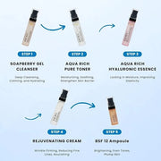 Korean Skin Care Set Travel Kit, TSA Approved Travel Size Toiletries, Ampoule, Cleanser, Toner, Essence, Cream | Travel Es...
