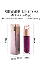 Shimmer Gloss Lipstick, Slicks Lip Gloss Diamond Shiny Pink Dark Red Purple Glitter Sparkly Glossy Shimmer Waterproof Girl...