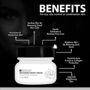 Restoring Night Cream for Face, Anti-Aging Moisturizer with Hydro-Rich Essence. Skin-renewing face cream for a hydrated, y...