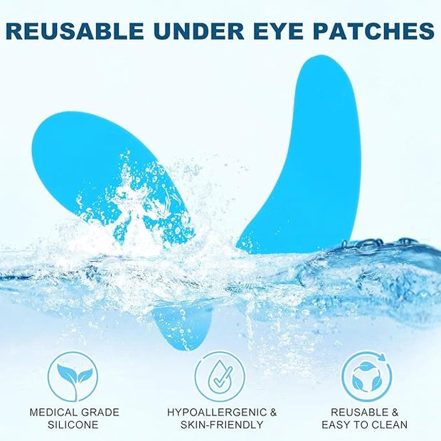 Joez Wonderful Under Eye Patches 2 Pairs, Silicone Reusable Eye Patches, Under Eye Mask for Skin Care Effect to Reduce Wri...