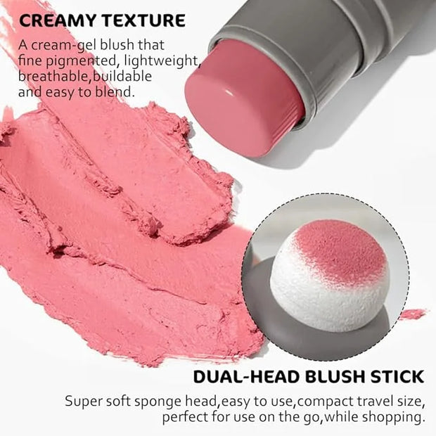 Cream to Powder Blush Stick, High Impact Color, Moisturizing Face Makeup (03#, 1 Count (Pack of 1)) - Product Image