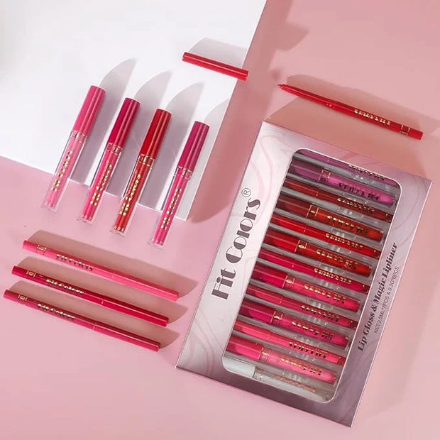 6 Colors Liquid Lipstick + Lip Liner Pen