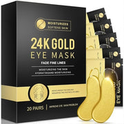 Under Eye Patches, 20 Pairs 24K Gold Eye Patches For Puffy Eyes, Under eye Bags, Wrinkles, Nourish Skin, Eye Masks With Co...