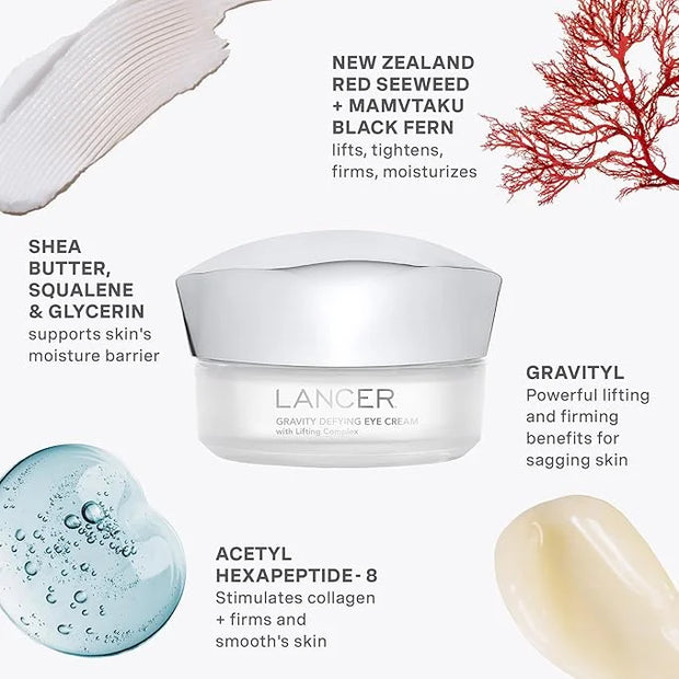 Lancer Skincare Gravity Defying Eye Cream with Lifting Complex, Firming & Hydrating Under Eye Cream for Lifting, Crow's Fe...
