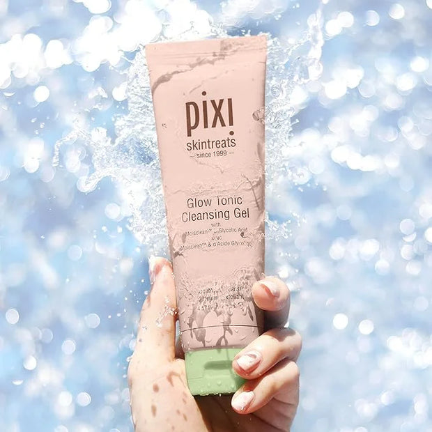 Pixi Beauty Glow Tonic Cleansing Gel 135ml | Glycolic Acid Facial Cleanser | Purify and Brighten Complexion | Ginseng Impr...